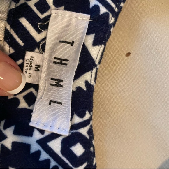 THML Blue and White Patterned Dress - Picture 4 of 5